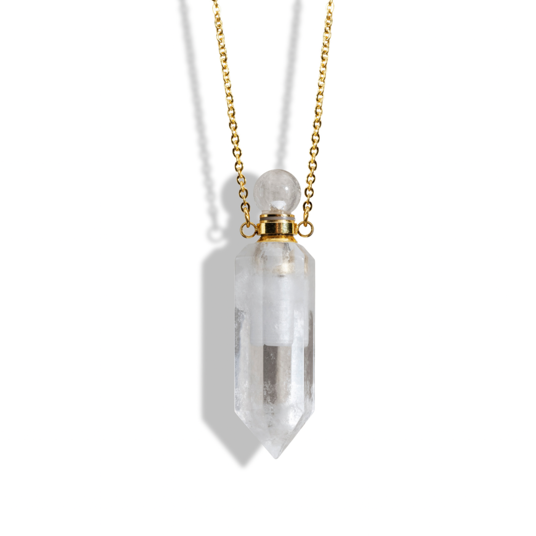 crystal potion amulet necklace, Ascention, Clear Quartz