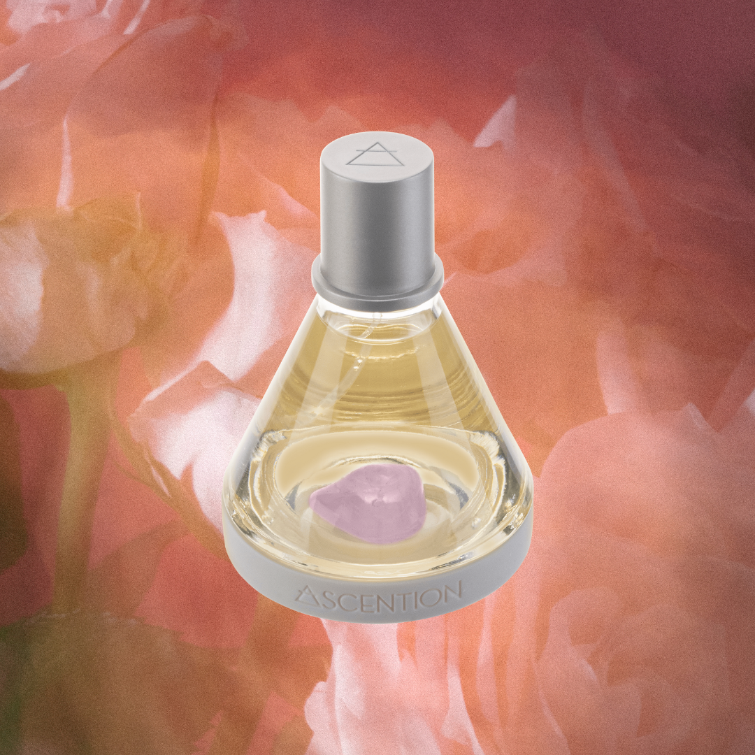 Ascent to Love with Rose Quartz, Crystal infused perfume, Ascention