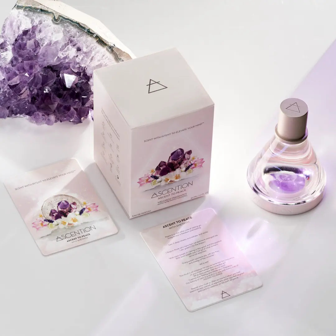 ASCENTION, high vibrational perfume, Ascent to Peace With Amethyst Crystal, Scent therapy, Wellness Fragrance